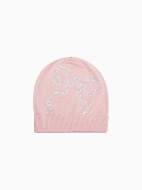 LoveShackFancy Yzabelle Rhinestone Bow Beanie