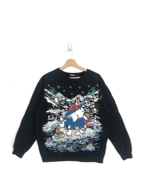 Other Designers Vintage - Vintage Penguin Sweatshirt Playing Snow Sweater | BS19934.