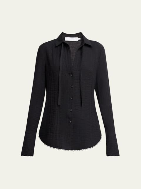 Proenza Schouler Cami Crinkled Long-Sleeve Shirt