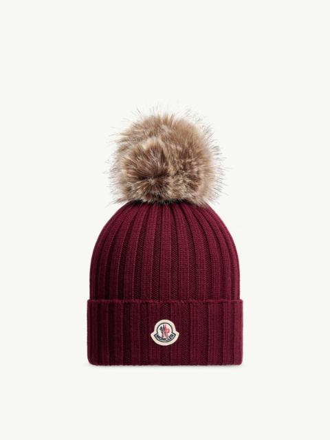 Moncler Wool Beanie with Pom Pom