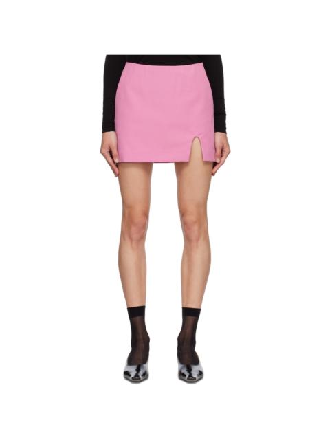 pushBUTTON SSENE Exclusive Pink Slit-Cut Miniskirt