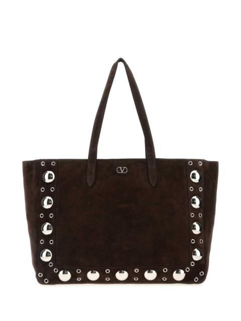 Valentino Valentino Garavani Men Dark Brown Suede Nellcã´Te Shopping Bag