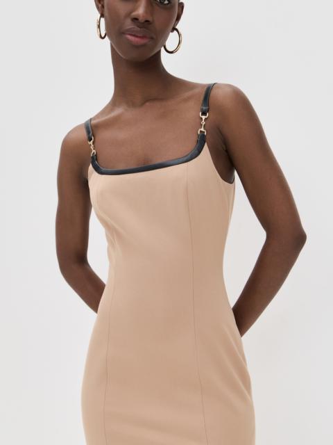 L'AGENCE Jettie Leather Trim Dress