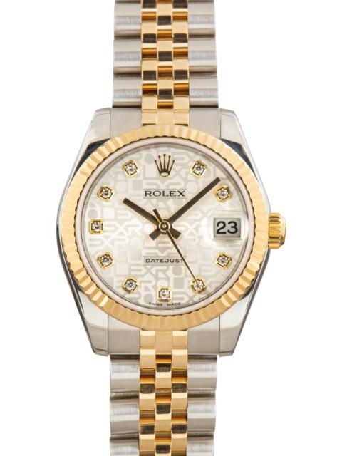 ROLEX Rolex Datejust 31 Two Tone 178273 Jubilee Diamond Dial