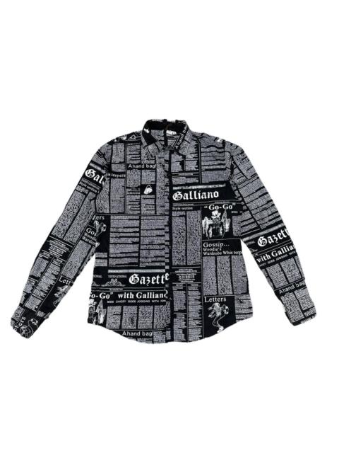 John Galliano JOHN GALLIANO NEWSPAPER PRINT LONG SLEEVES SHIRT
