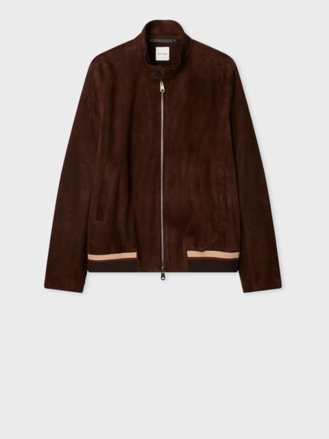 Paul Smith Brown Suede Funnel Neck Jacket
