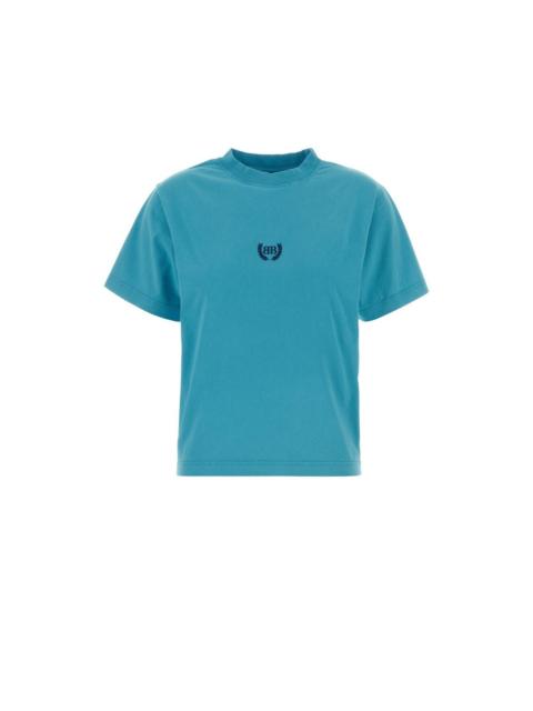 BALENCIAGA BALENCIAGA Turquoise Cotton T-shirt New & Authentic (Women's