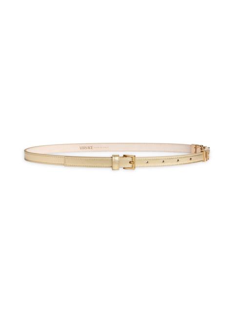 VERSACE Versace Logo Metallic Leather Belt in Gold-Versace Gold at Nordstrom