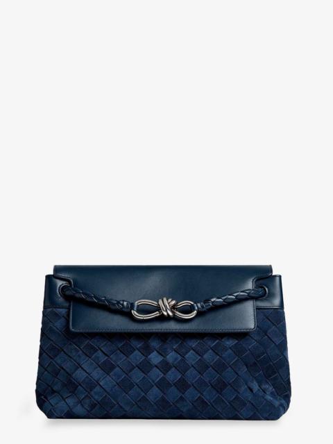 Bottega Veneta Bottega Veneta Andiamo Messenger Suede Crossbody Bag Blue