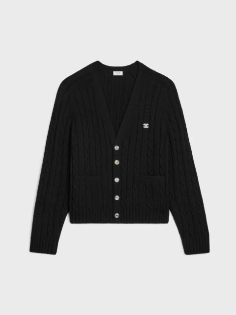 CELINE triomphe cardigan in cable-knit cashmere