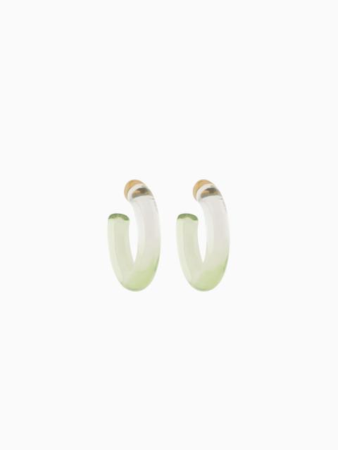 GIORGIO ARMANI CLEAR RESIN SEMI-CIRCULAR EARRINGS