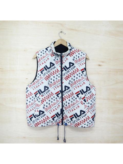 Other Designers Vintage - FILA Sportiva Full Print Vest Gillet Reversible