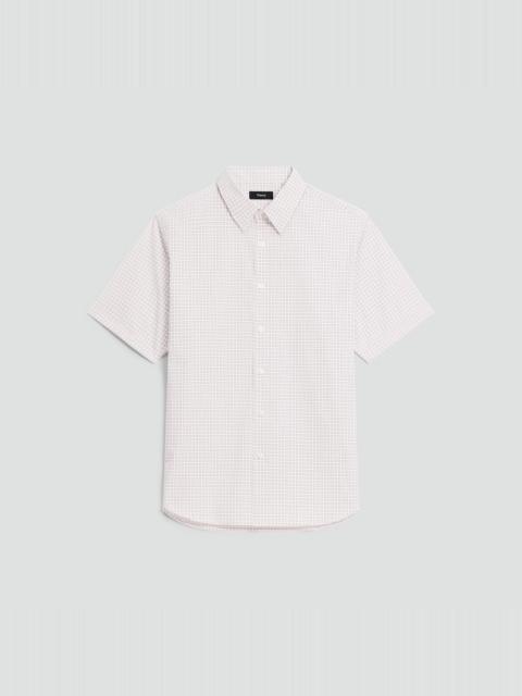 Theory Irving Short-Sleeve Shirt in Geometric Cotton