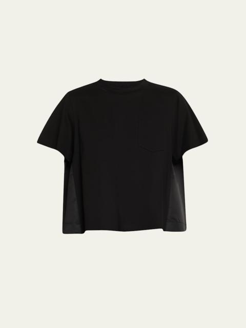 sacai Short-Sleeve Nylon Cotton T-Shirt