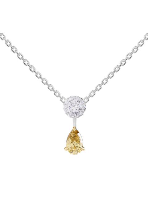 Other Designers Diamond2Deal 925 Sterling Silver Two-tone 1.30 Ct Round & Pear Cut White & Yellow Lab Grown Diamond 