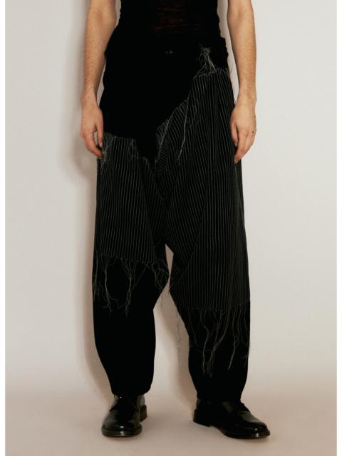 Yohji Yamamoto Men Embroidery Draped Pants