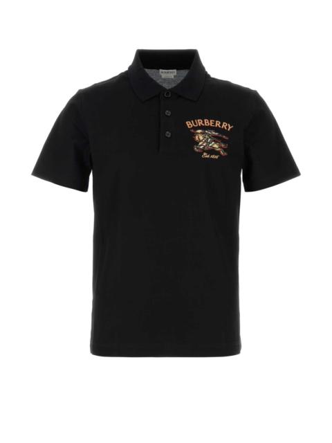 Burberry Burberry Men Black Piquet Polo Shirt