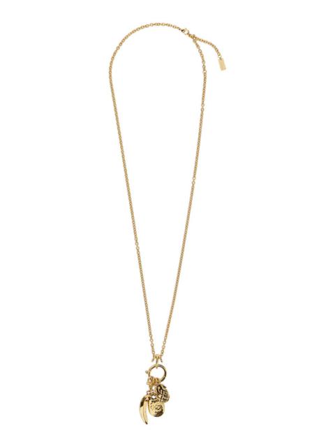 Chloé Women Metallic Necklace With Adjustable Closure And Charms In Brass Woman