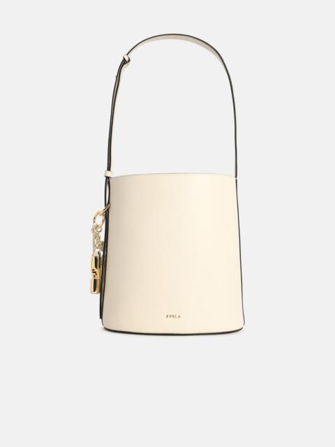 FURLA CREAM LEATHER 'ROXIE' BUCKET BAG