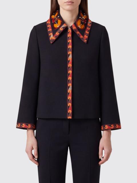 PUCCI Pucci Women Pucci Short Cotton Jacket With Contrasting Trims And Concealed Closure