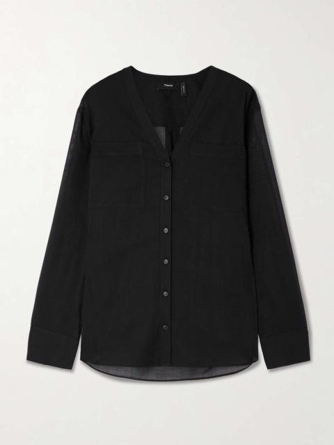 Wool-blend blouse Black
