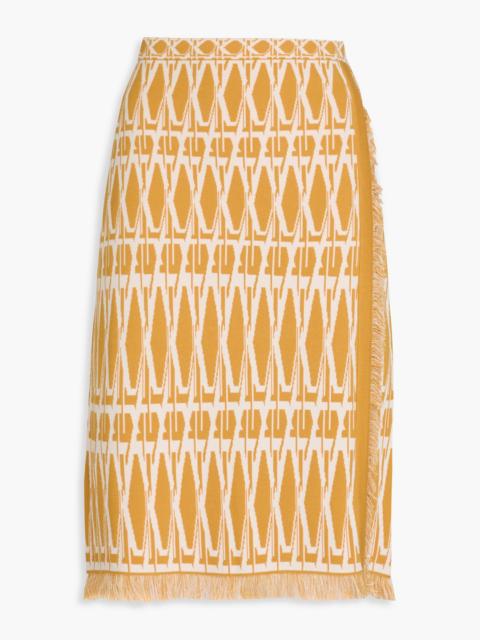 DIANE VON FURSTENBERG Fargo wrap-effect jacquard-knit skirt