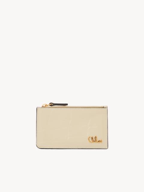 Chloé SMALL CHLOÉ ICONIC PURSE WITH CARD SLOTS IN CROCO-EFFECT LEATHER