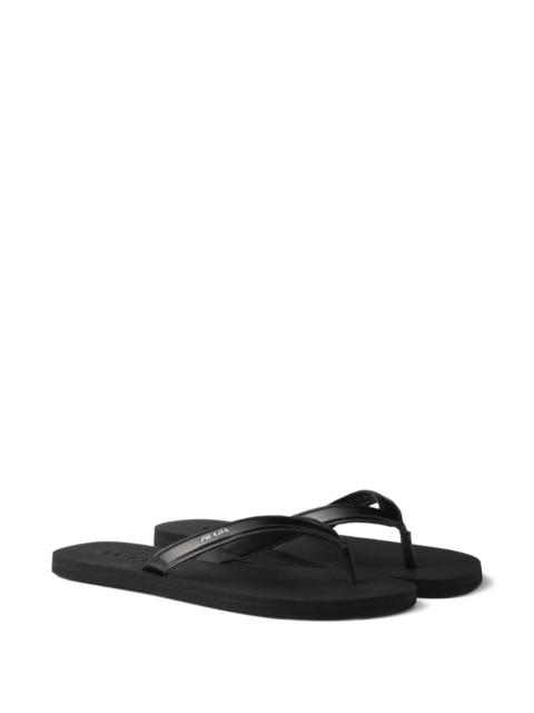 Prada Prada Logo-embossed Leather Flip-flop Sandals
