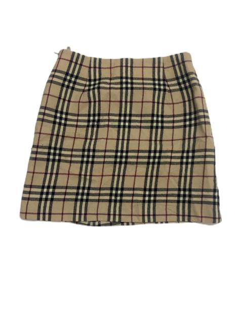 Burberry VINTAGE BURBERRY LONDON BEIGE CHECKERED WOOL MINI SKIRT