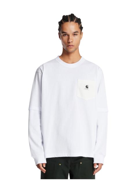 sacai Sacai x Carhartt White Double-Layer T-Shirt