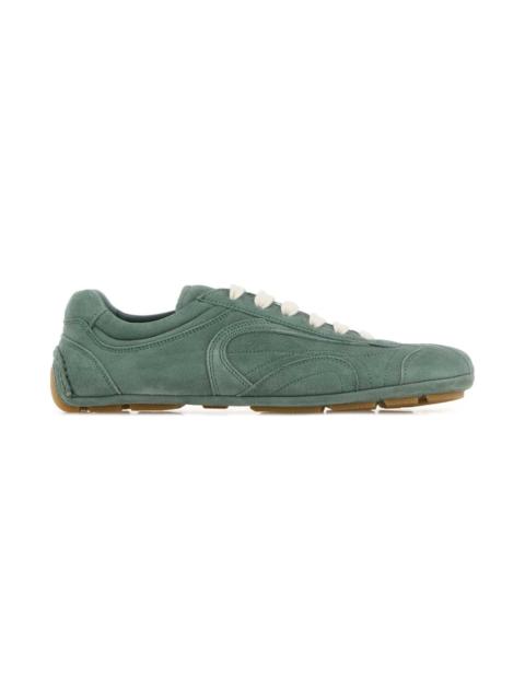 Prada Mint Green Suede Montecarlo Sneakers