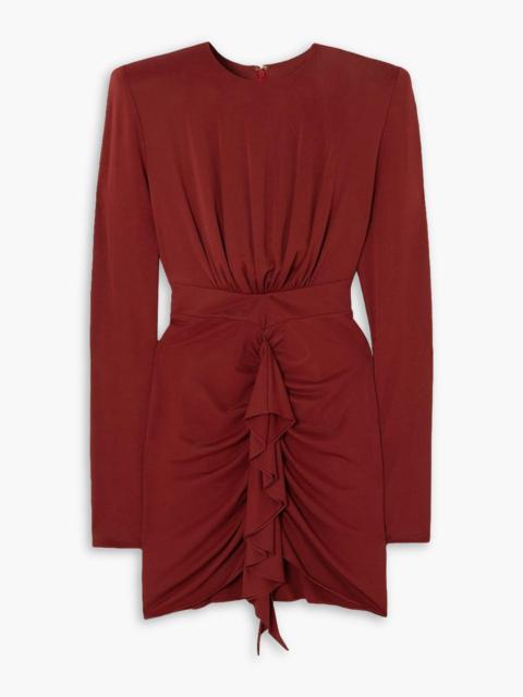 ALEXANDRE VAUTHIER Ruffled gathered stretch-jersey mini dress