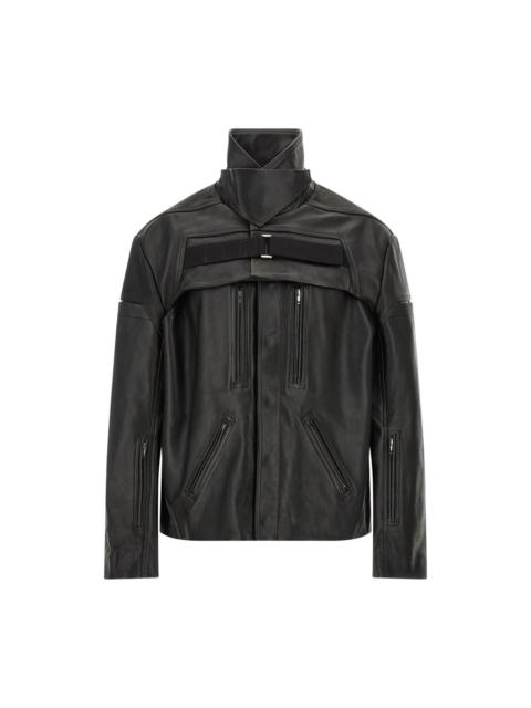 Rick Owens RICK OWENS Black 2 Piece Mac Leather Jacket New & Authentic