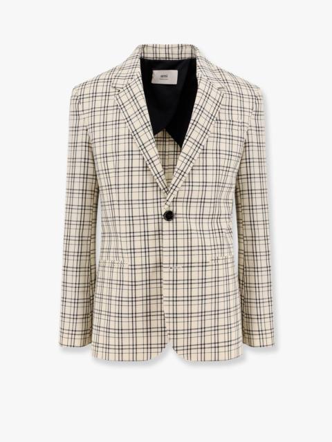 AMI Paris Ami Paris Virgin Wool Blazer With Madras Motif