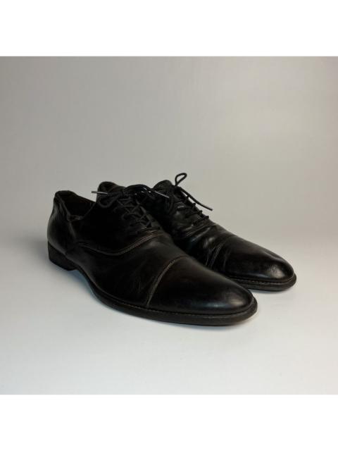 Alexander McQueen Alexander McQueen Burnished Espresso Leather Cap-Toe Oxfords