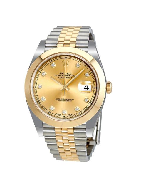 ROLEX Rolex Datejust 41 Champagne Diamond Dial Steel and 18K Yellow Gold Jubilee Men's Watch 126303CDJ