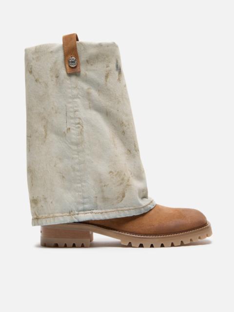 Acne Studios Folded denim boot - Brown/grey