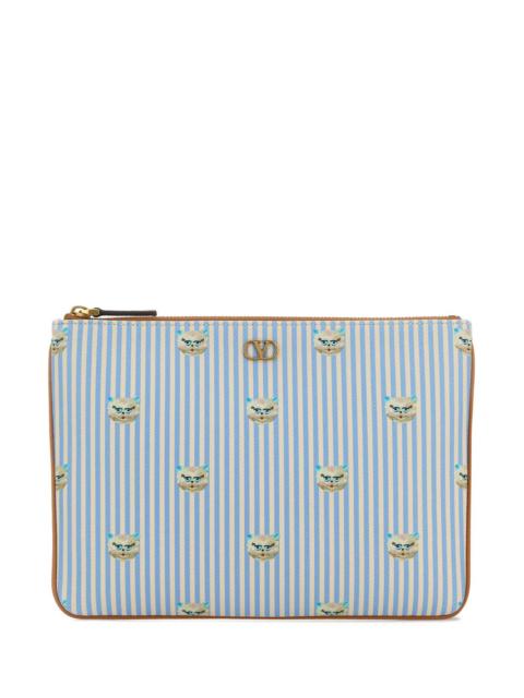 Valentino Valentino Garavani Men Printed Leather Pouch