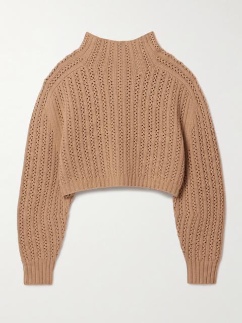Max Mara Hodeida Ribbed Pointelle-knit Wool And Cashmere-blend Sweater