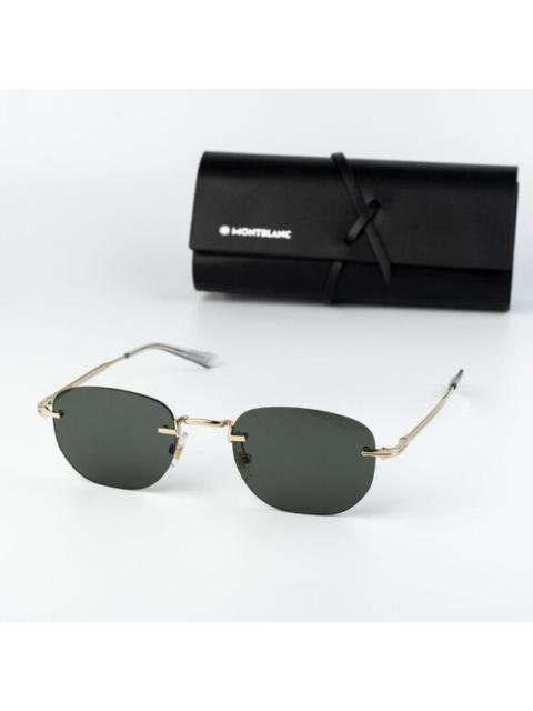 Montblanc Montblanc Men Sunglasses Gold Grey Square Rimless MB0303S 001 NEW AUTHENTIC