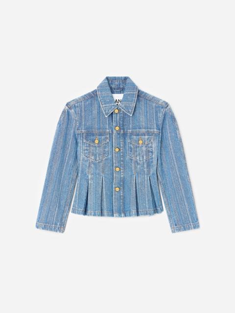 GANNI Structured Denim Fitted Jacket