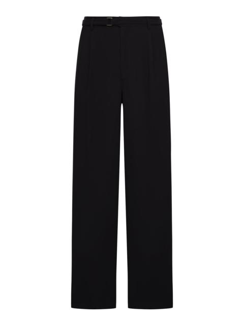 GIORGIO ARMANI CUPRO ASV NATTÉ SINGLE FLATED PANTS