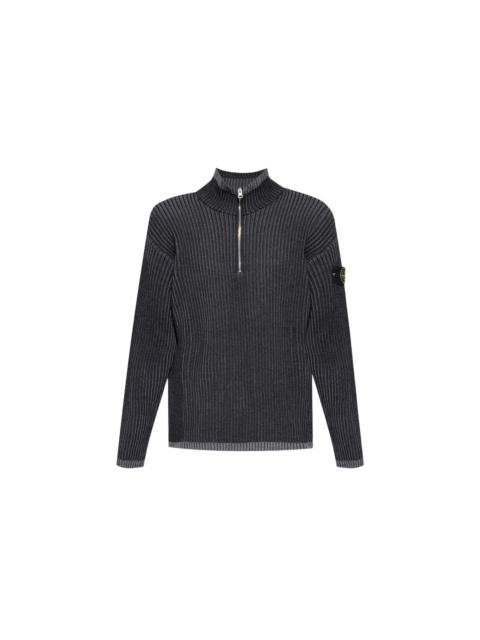 Stone Island STONE ISLAND LOGO-PATCH HIGH NECK JUMPER (MELANGE CHARCOAL)