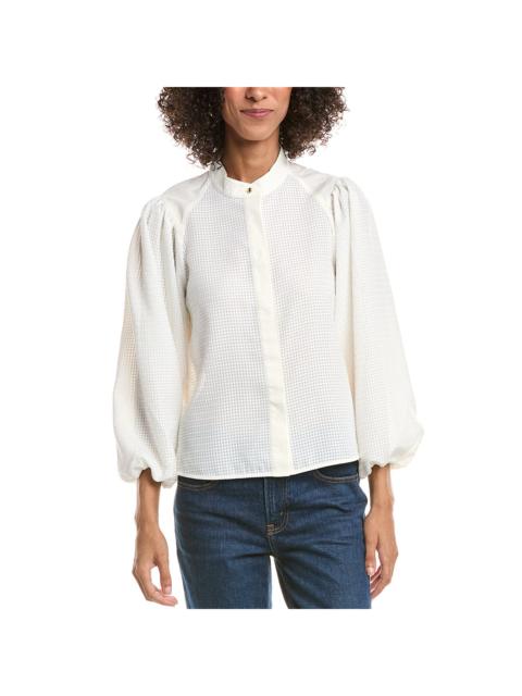 DEREK LAM 10 CROSBY Derek Lam 10 Crosby Dianne Mini Grid Georgette Blouse