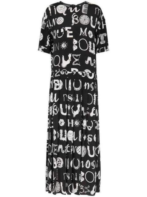 Moschino Black Typography-Print Maxi Dress