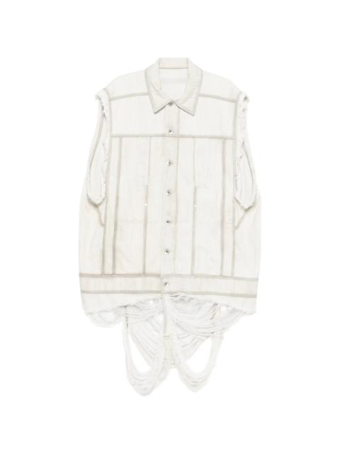 Rick Owens Rick Owens Frayed Denim Gilet