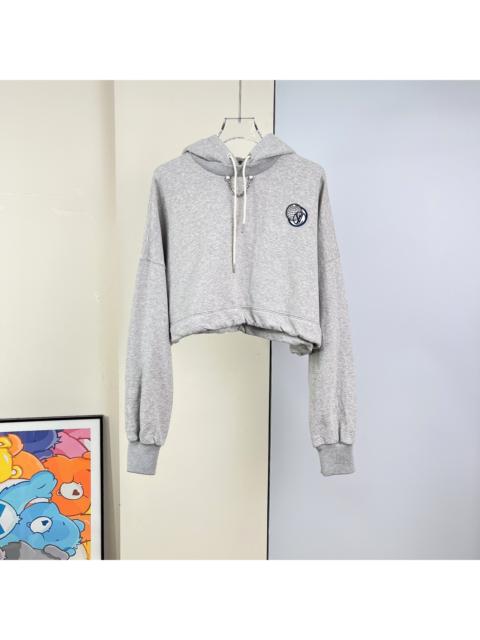 Louis Vuitton Louis Vuitton gray printed chain-detail hooded sweatshirt