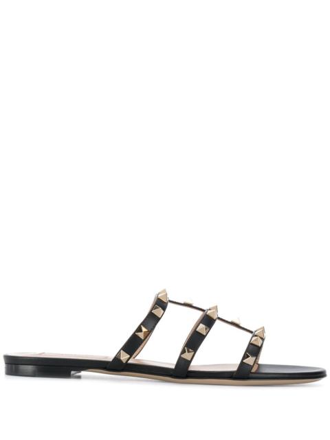 Valentino Valentino Garavani Women Rockstud Leather Flat Sandals