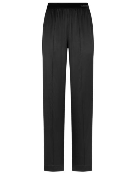 TOM FORD SILK PAJAMA PANTS WITH LOGO