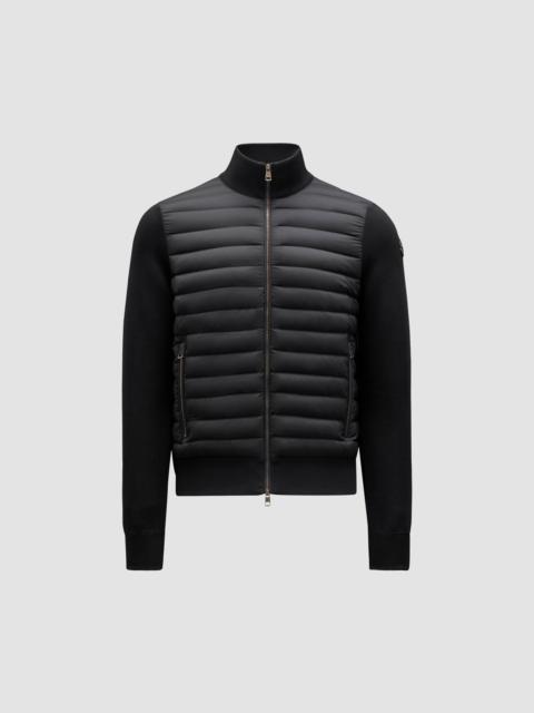 Moncler Padded Crêpe Cotton Zip-Up Cardigan